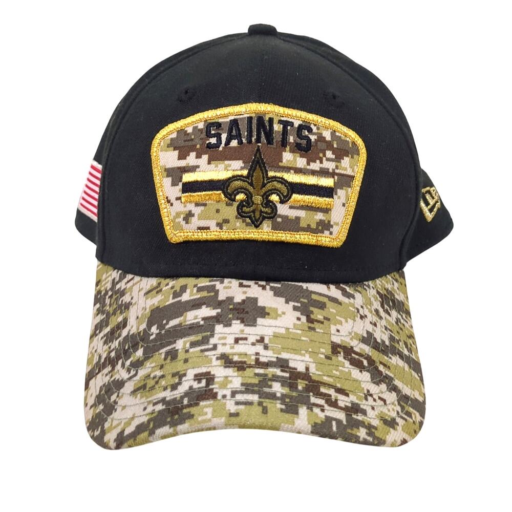 New Orleans Saints Camo Hat Size Small Medium Military Flag New Era Stretch 3930